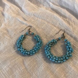 Blue hoop earrings